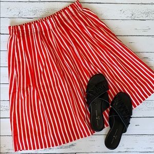 J. Crew | Red & White Striped Skirt